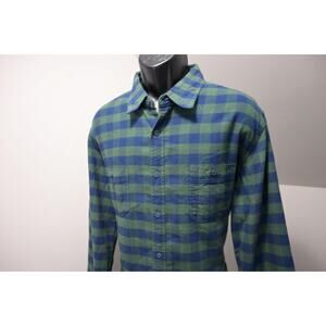 J Crew Flannel Camp Shirt Sping Fall Button Up Plaid Long Sleeve Mens Sz XL